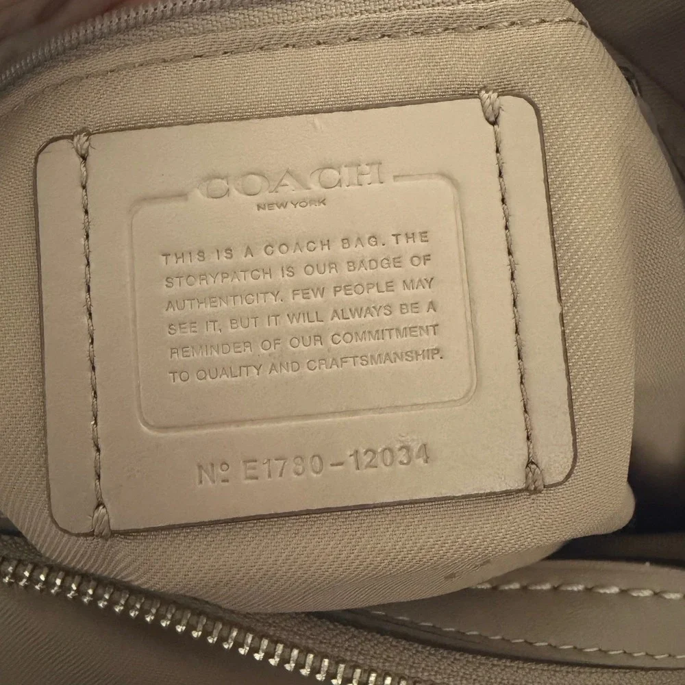 Coach Edie 31 Stone Pebbled Leather Shoulder Bag Tea Rose Tooling 12034
